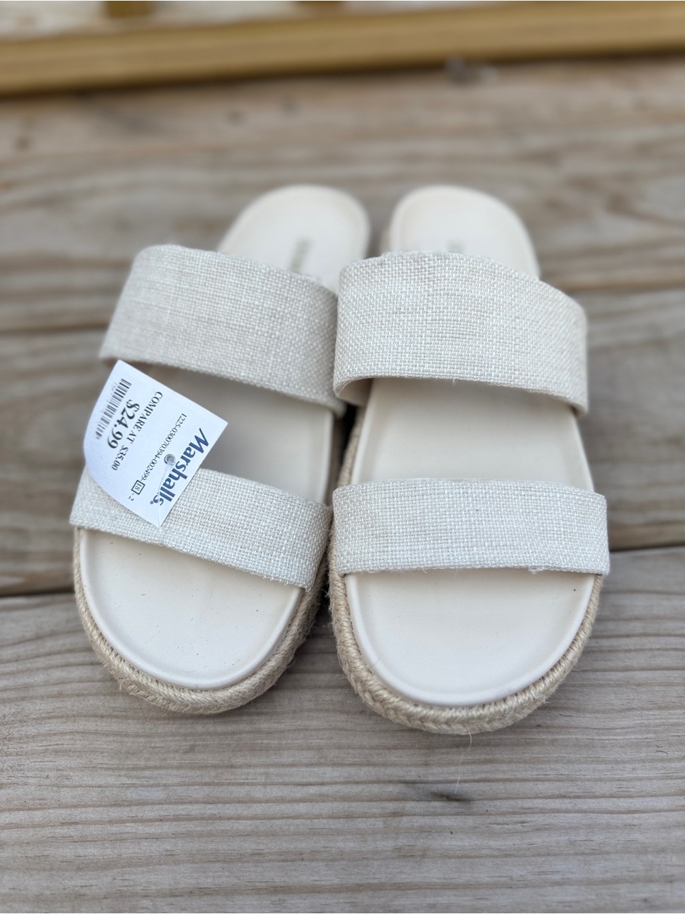 Masliah Beige Double-Strap Slide Sandals for Women